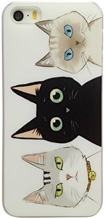 SCStyle Unique Cute Lovely Cartoon Cat Design Snap On Back Case Cover Skin for Apple Iphone 5 5s (Cat-3)