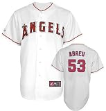 Bobby Abreu Jersey : Los Angeles Angels #53 Authentic White Jersey (M/48)