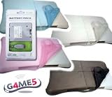 G4ME5 Wii Fit Accessory Pack - 1 x Rechargable Battery Pack, 4 x Silicon Skins (Pink, Blue, Black, White)