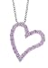 Platinum Plated Sterling Silver Pink Cubic Zirconia Heart-Shaped Pendant, 16+2