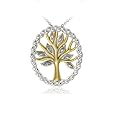18K Gold over Sterling Silver Diamond Accent Tree of Life Pendant