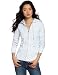 True Religion Women's Mineral Wash Classic Zip Hoodie, Sky, Medium