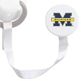 Michigan Wolverines White Pacifier Clip
