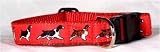 Designer English Springer Spaniel Dog Collar - Red English Springer Spaniel Collar - Medium-Plus - Made in USA