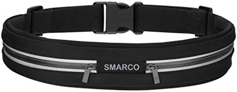 Waist Packs,Smarco Running Belt for Cell Phone during outdoor exercise - Two Pockets (Black)