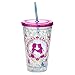Zak! Designs Chill Insulated Tumbler with Screw-on Lid and Straw with Elsa & Anna from Frozen, 14.5-Ounce, BPA-free