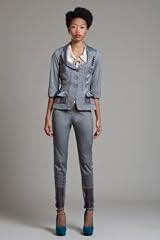 BL3091 Engineered Eyelet Portrait Collar Blazer