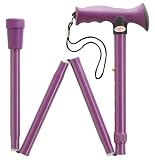 Walkinge Cane - Overmold ergonomic contoured grip provides superior comfort with a modern sleek style handle. This line of folding canes comes with new vibrant metallic colors, choose the one that fits you best. Cane comes with retainer clip for easy storage. Adjusts 32.5