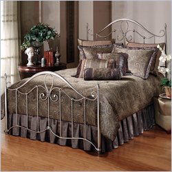 King Hillsdale Doheny Metal Panel Bed in Antique Pewter Finish
