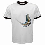 Men's Customized ARTISTIC BACKGROUND BLUE COLOR COMPOSITION 100% Cotton White Ringer T-shirt