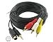 25′ 7 Pin S-Video with 3.5mm Audio to 3 RCA Composite Cable PC to TV