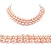 AugustinaJewelry Triple Strand 16-18 Inches 7-8mm Pink Oval Shape Freshwater Cultured Pearl Necklace
