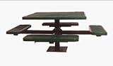 Outdoor Living : 38' Single Pedestal Surface Mounted Four-Sided Table With 2' x 10' Vinyl Clad Expanded Steel Planks