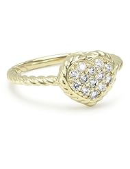 KC Designs "Twist" 14k Yellow Gold and Diamond Heart Shape with Braided Detail Ring