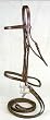 NEW Brown Flat Hunt Leather Snaffle Bridle w Laced Rein