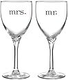 Hortense B. Hewitt Wedding Accessories Mr. and Mrs. Wine Glasses, Set of 2
