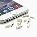 PortPlugs Dust Plugs (5 Sets) - Compatible iPhone 5, SE, 6, 6s, 6s - Headphone Jack Plugs with SIM Tool - Protect Your Cell Phone from Dust (White)