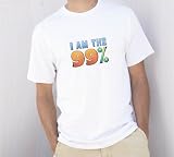 I AM THE 99% OWS Occupy Wall Street Protest White T-Shirt XX-LARGE