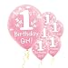 Girl's 1st Birthday 12in Balloons 6ct