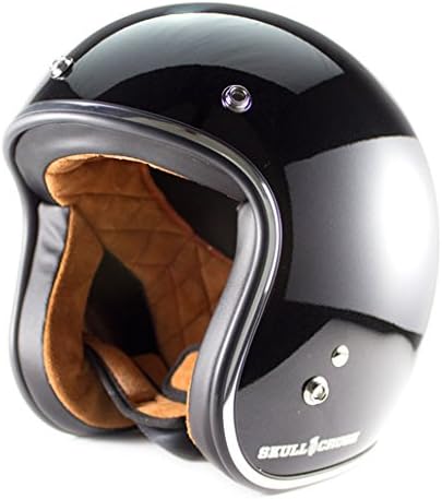 Skull Crush Open Face 3/4 Helmet (Medium, Gloss Black)