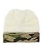 C.C Unisex Warm Soft Stretch Cable Knit Camo Cuff Beanie Cap, Ivory