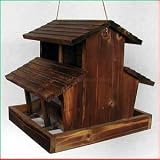 XL Duo-Futterstation Holz-Futterhaus fuer 2 Futtersorten im Landhausstil