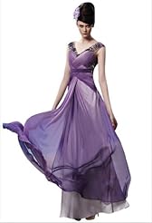 Applique Beaded Crystal Lace Crystals Backless Chiffon/Taffeta/Tulle Evening Dress/Bridesmaid Dress/Wedding Dress 