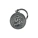 Cast Pewter Round St. Christopher Medal Key Ring with Bright Cut Accents. 1-1/4" Stainless Steel Ring