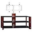 Bush Furniture Segments Small Swivel TV Stand, Rosebud Cherry/Bright Silver