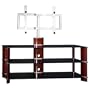 Bush Furniture Segments Small Swivel TV Stand, Rosebud Cherry/Bright Silver