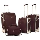 Black/Silver Heys USA Infinity 4 Piece Softsided Luggage Set