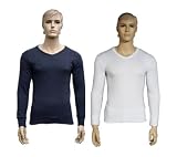 Herren Thermo Unterwäsche langarm Shirt mit V-Ausschnitt