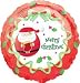 Printed Foil Balloon (18in, round) - Jovial Santa Christmas