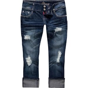 ALMOST FAMOUS Rhinestone Back Ladies Denim Capris