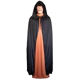 Thumbnail image for Black Cloak with Large Hood ~ Halloween Costume Cape (STC11517)