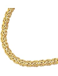 BRI Jewelry 14K Yellow Gold 7.2mm Shiny Byzantine Fancy Braceletwith Pear Shape Clasp