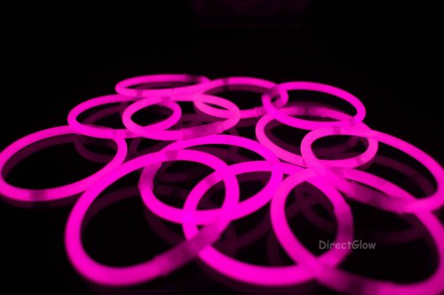 50 Pink Glow Stick With Connectors
