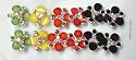 Set of Six Simulated Ivory Pearls Crystals on Silver Plated Hair Pins for Children Teens and Women