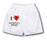Travel Gear Bag White Boxer Short with I Love Olympia J. Snowe