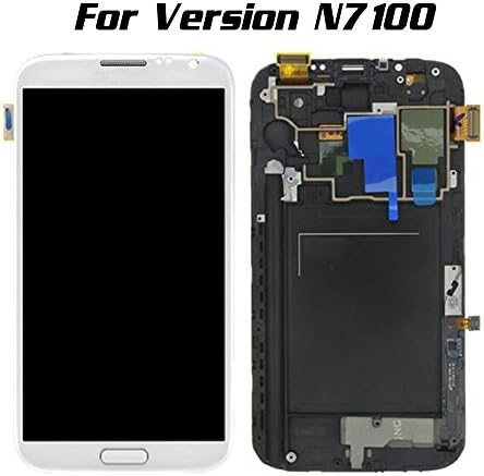 For Samsung Galaxy Note 2 Ii Gt-N7100 Full LCD Display Screen+Frame Mobile Phone Repair Part Replacement (White)