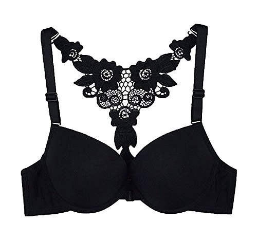 Kobwa(TM) Womens Front Closure Lace Racerback Push Up Bra