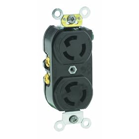 Leviton 4702-IIR 15-Amp, 125 Volt, Duplex Flush Receptacle, Self Grounding, Black