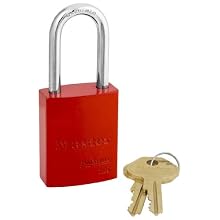 Master Lock Aluminum Lockout/Tagout Padlock, Keyed Alike, 1-3/4" Body Length, 1-9/16" Shackle Clearance