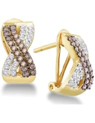 Chocolate Brown Diamond Earring Studs 14k Yellow Gold (1/2 Carat)