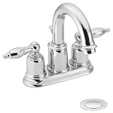 MOEN 4948 Castleby Two Handle Lavatory Faucet with Drain Assembly, Chrome