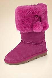 Younger Girls Warm Lined Faux Fur Pom Pom Boots