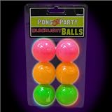 Black Light Reactive Neon Beer Pong Balls (6 Pack) #79094