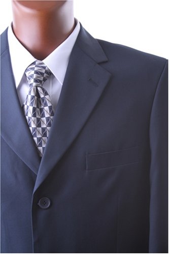Men's Single Breasted 3 Button Navy Super 150's Wool Feel Dress Suit, CLEARANCE!!!