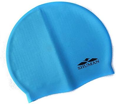 SHUMAN Unisex High Elastic Silica Gel Waterproof Swimming Cap Light Blue