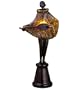 Meyda Tiffany 24062 Silhouette Mandolin Player - One Light Accent Lamp, Antique Pewter Finish with Amber Spots Glass